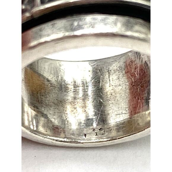 925 Sterling Silver Ring Spinner Greek Key Design Women’s 5.5 Artisan 9.08g - Picture 4 of 13